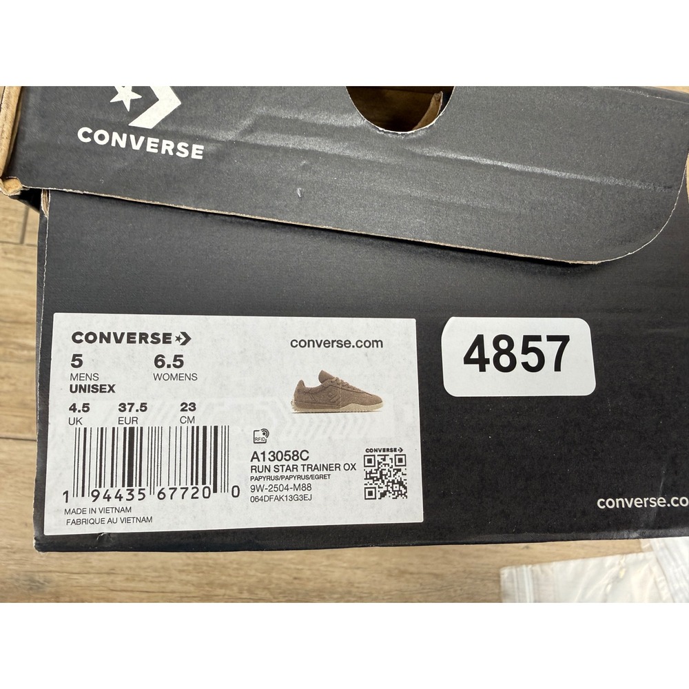 Converse Run Star Trainer OX Papyrus Egret Suede Sneakers A13058C Womens 6.5‎ - Picture 7 of 8